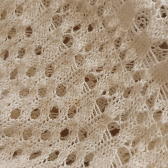 Abercrombie & Fitch Crochet Knit Fairycore Hooded Cardigan XS/S Cream White Boho - Picture 4 of 7